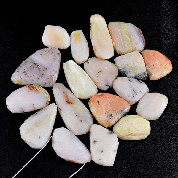 gemsmore:Natural Pink Australian Opal Beads Lot - Faceted Drilled
