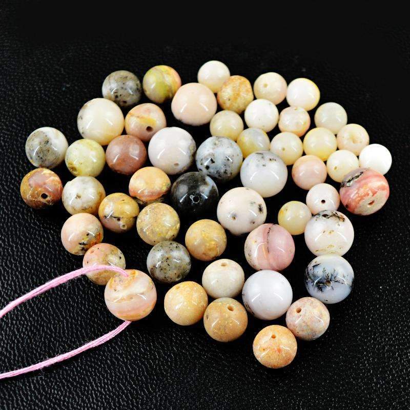 gemsmore:Natural Pink Australian Opal Beads Lot - Round Shape Drilled