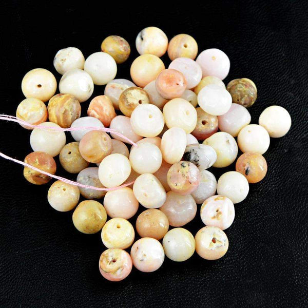 gemsmore:Natural Pink Australian Opal Beads Lot - Round Shape Drilled