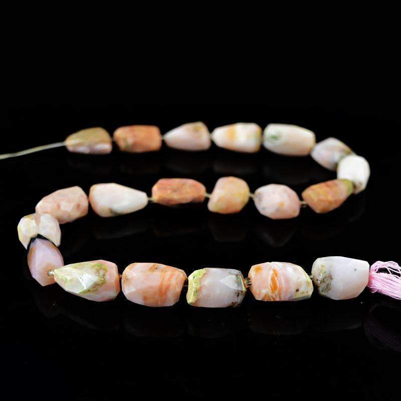 gemsmore:Natural Pink Australian Opal Beads Strand - Faceted Drilled