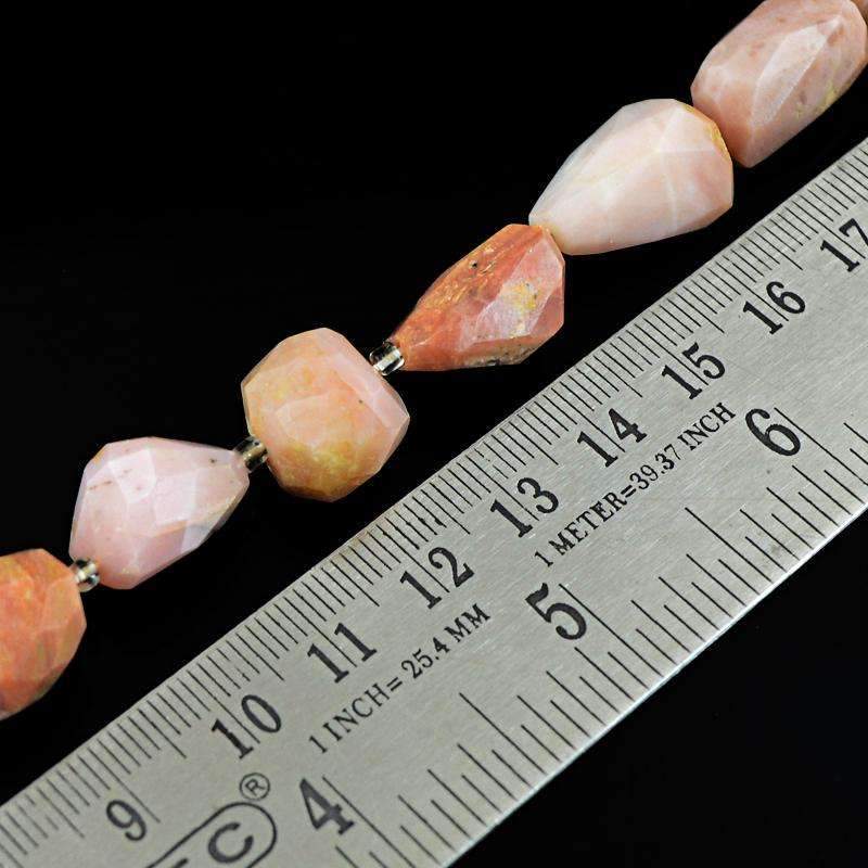 gemsmore:Natural Pink Australian Opal Beads Strand - Faceted Drilled