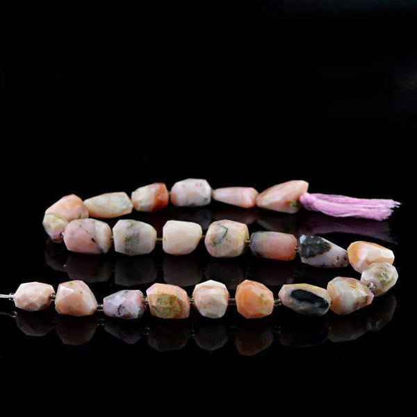 gemsmore:Natural Pink Australian Opal Beads Strand - Faceted Drilled