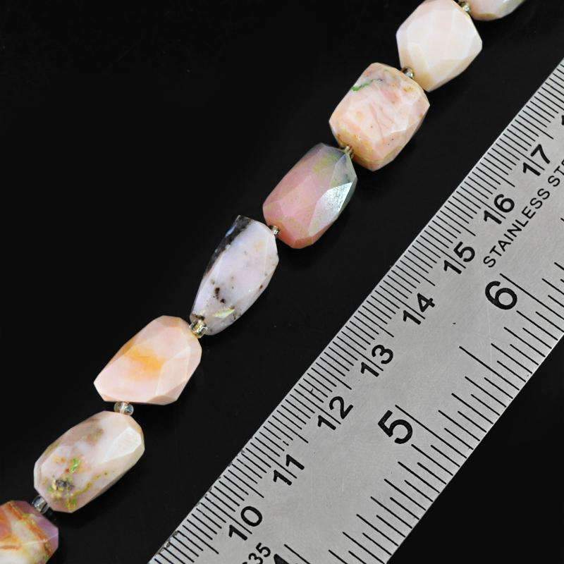 gemsmore:Natural Pink Australian Opal Beads Strand - Faceted Drilled