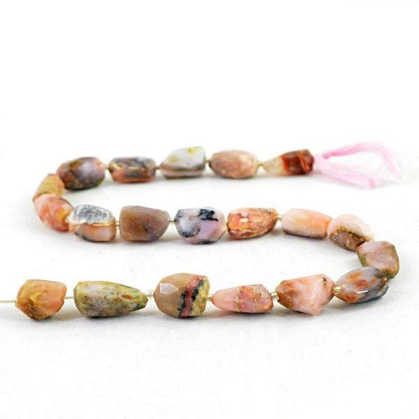 gemsmore:Natural Pink Australian Opal Beads Strand - Faceted Drilled
