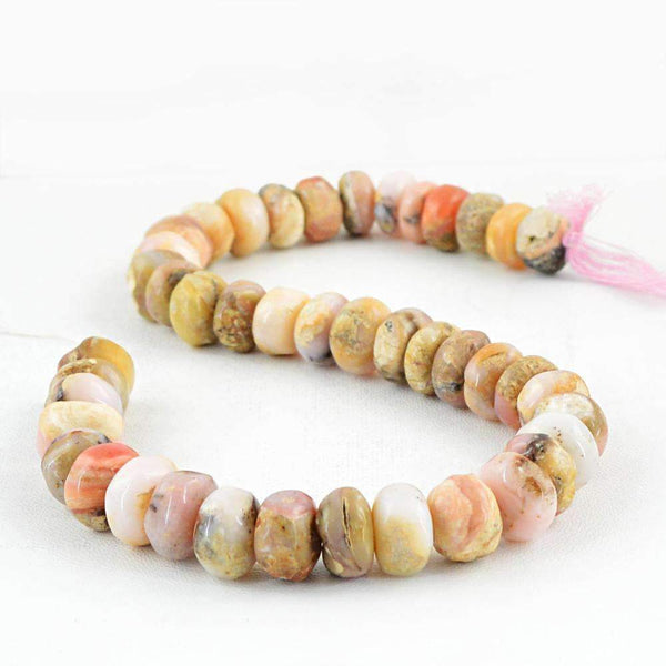 gemsmore:Natural Pink Australian Opal Beads Strand - Round Shape Drilled