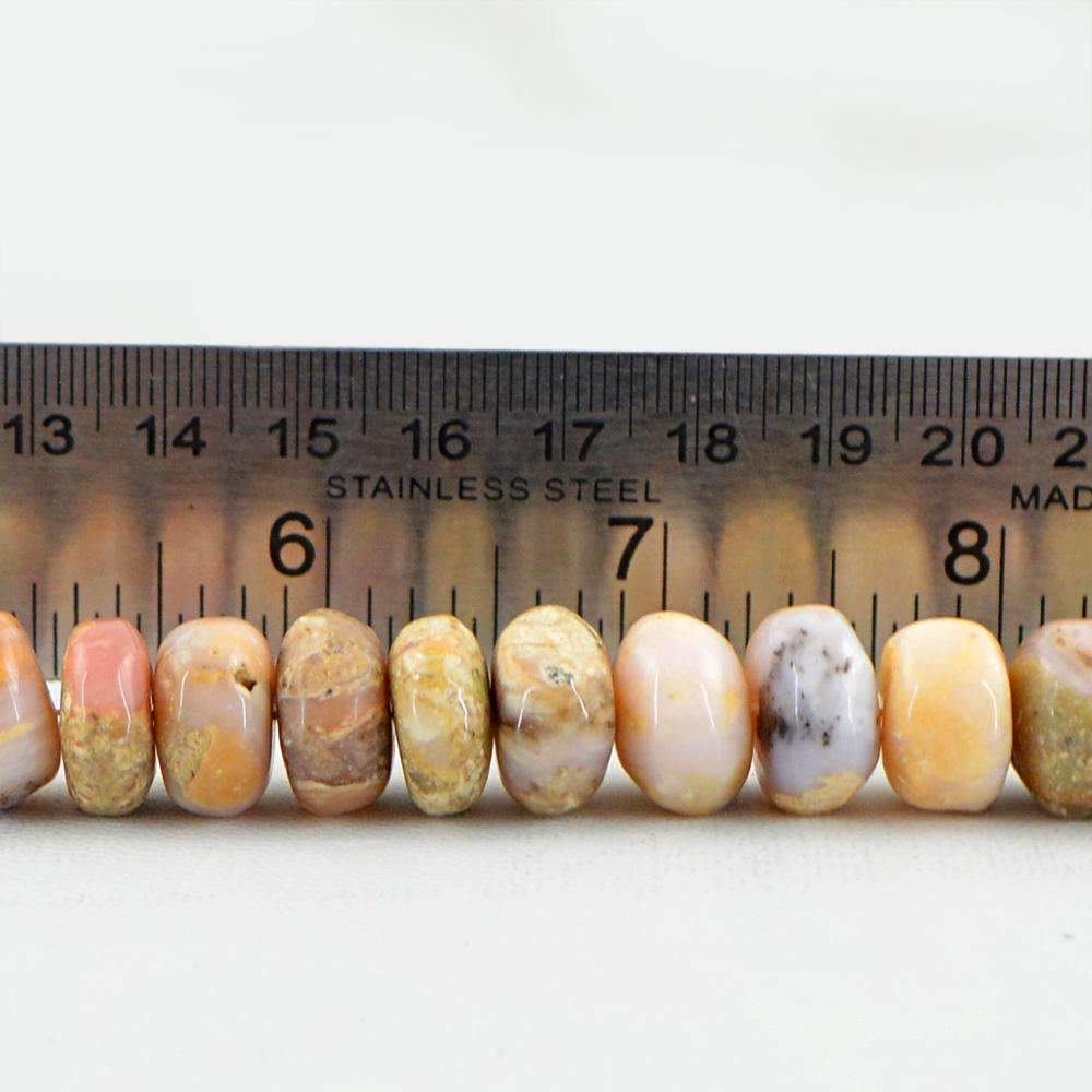 gemsmore:Natural Pink Australian Opal Beads Strand - Round Shape Drilled