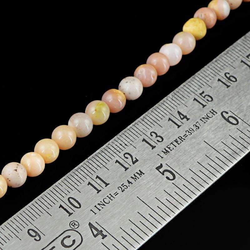 gemsmore:Natural Pink Australian Opal Beads Strand Round Shape Drilled