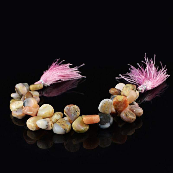 gemsmore:Natural Pink Australian Opal Beads Strand