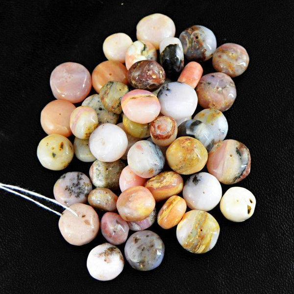 gemsmore:Natural Pink Australian Opal Drilled Beads Lot Round Shape