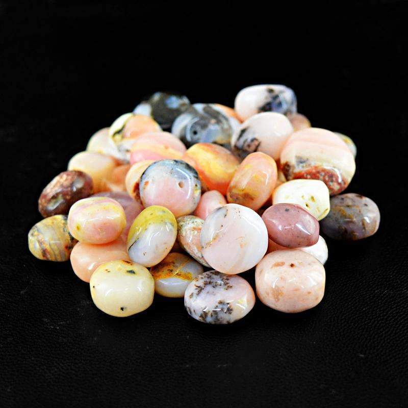 gemsmore:Natural Pink Australian Opal Drilled Beads Lot Round Shape