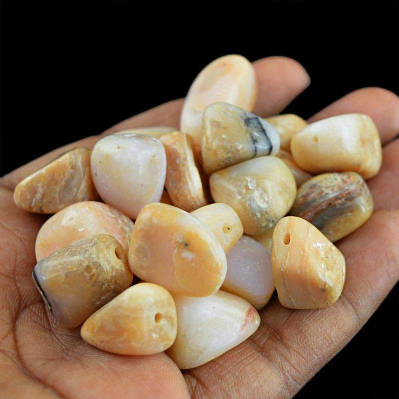 gemsmore:Natural Pink Australian Opal Drilled Beads Lot