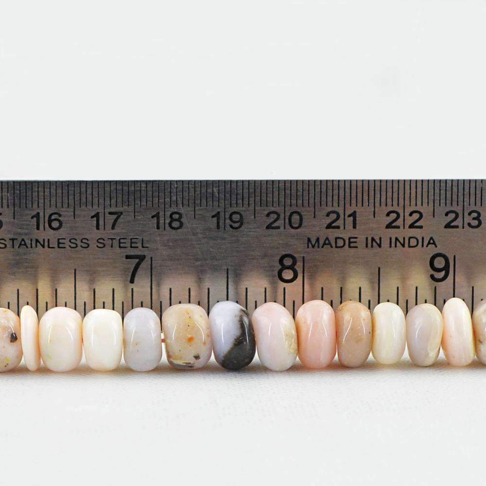 gemsmore:Natural Pink Australian Opal Drilled Beads Strand - Round Shape