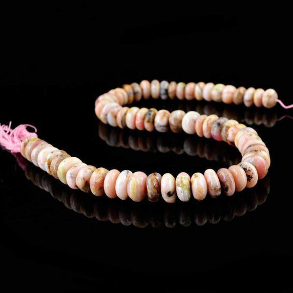 gemsmore:Natural Pink Australian Opal Drilled Beads Strand - Round Shape