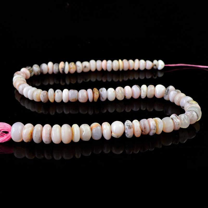 gemsmore:Natural Pink Australian Opal Drilled Round Beads Strand