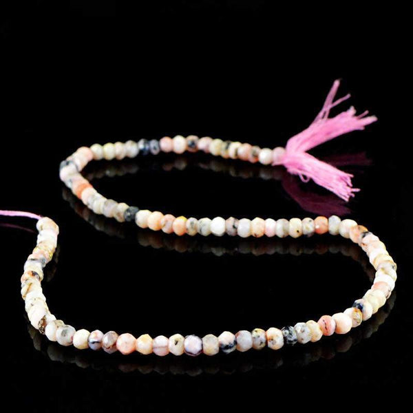 gemsmore:Natural Pink Australian Opal Faceted Beads Strand