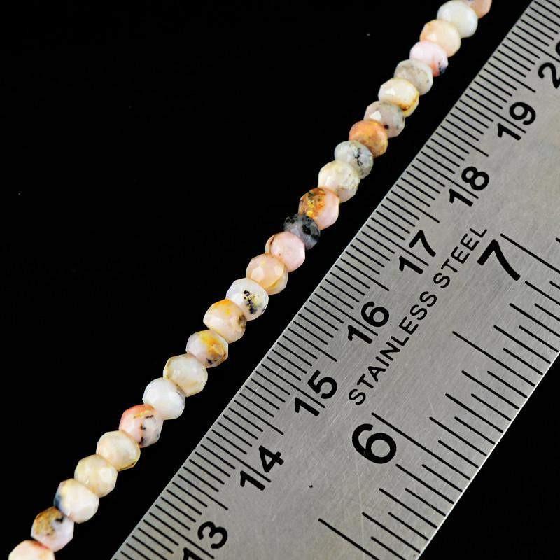 gemsmore:Natural Pink Australian Opal Faceted Beads Strand