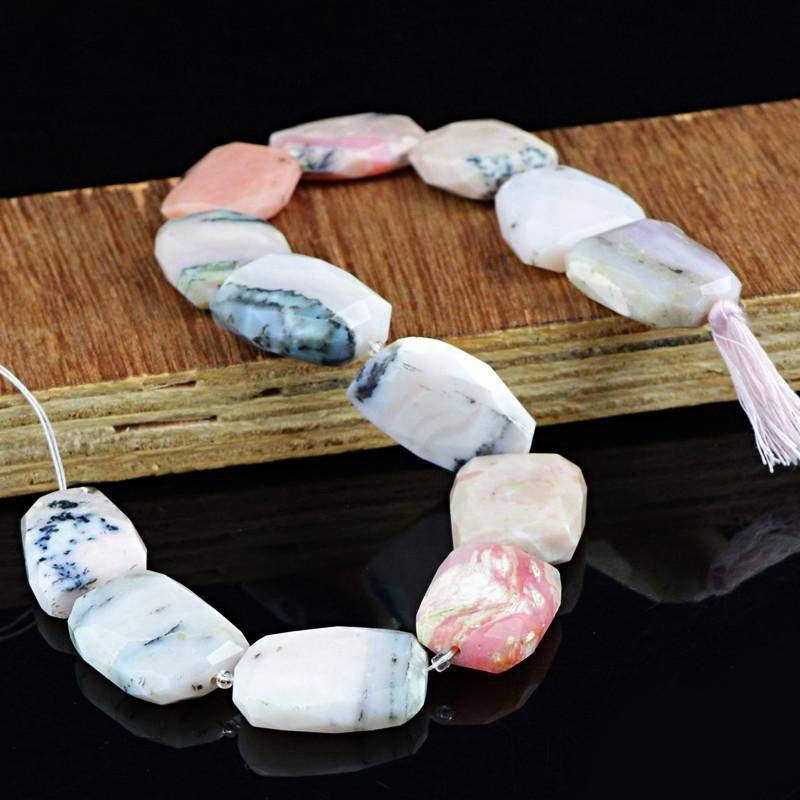 gemsmore:Natural Pink Australian Opal Faceted Beads Strand