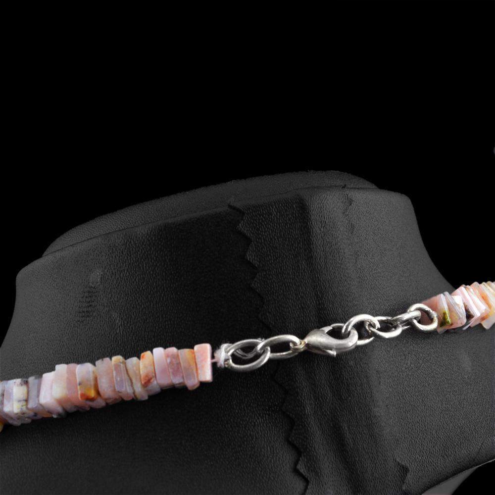 gemsmore:Natural Pink Australian Opal Necklace 20 Inches Long Untreated Beads