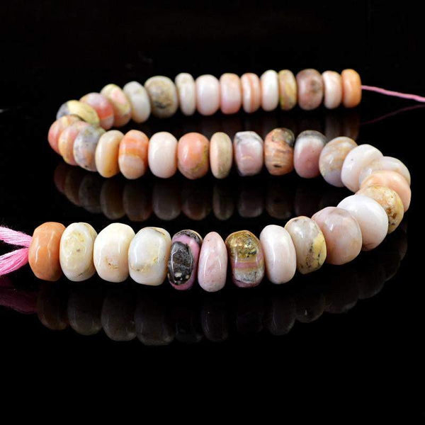 gemsmore:Natural Pink Australian Opal Round Beads Strand