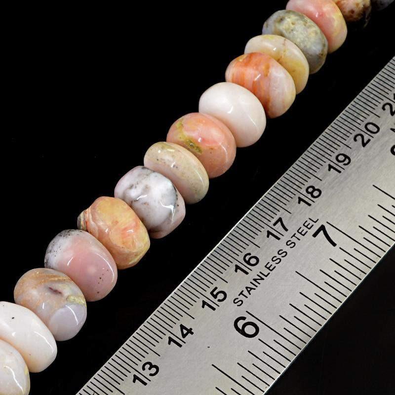 gemsmore:Natural Pink Australian Opal Round Beads Strand