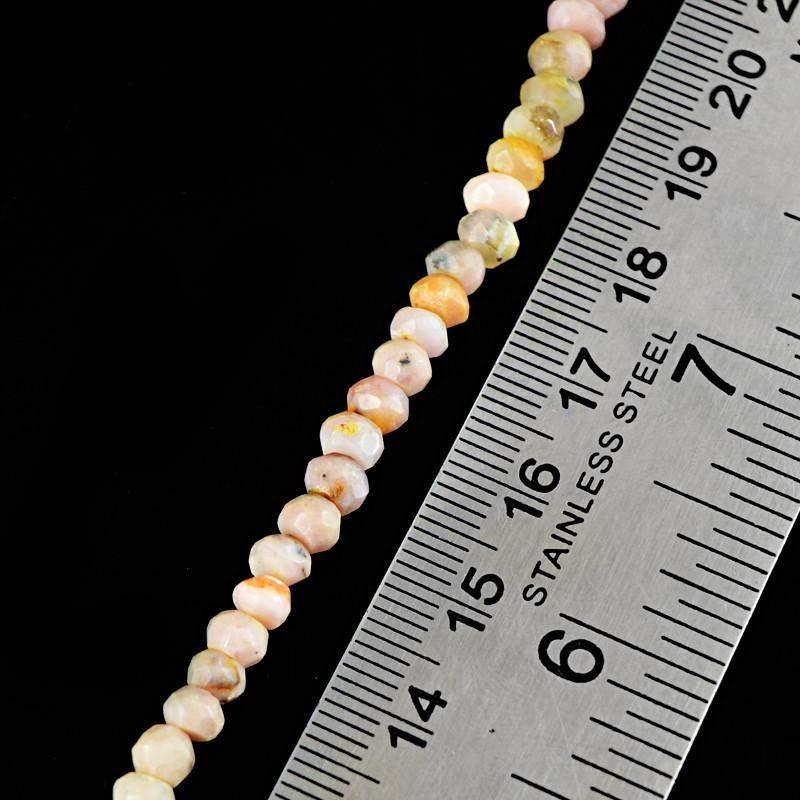 gemsmore:Natural Pink Australian Opal Round Cut Beads Strand