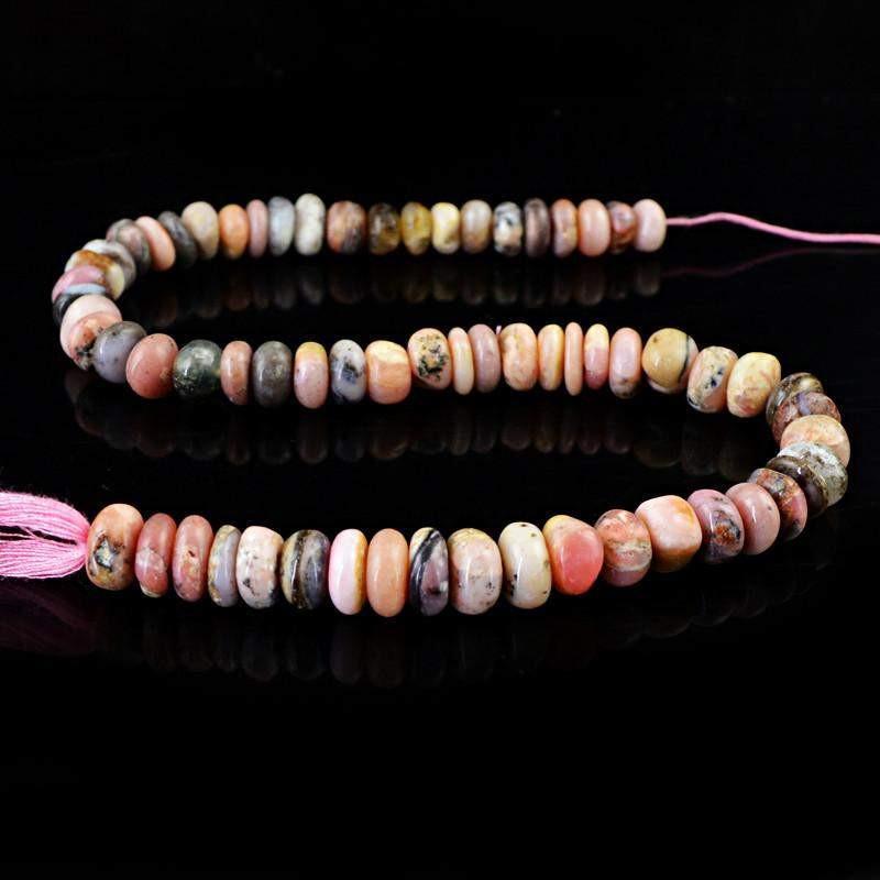 gemsmore:Natural Pink Australian Opal Round Drilled Beads Strand