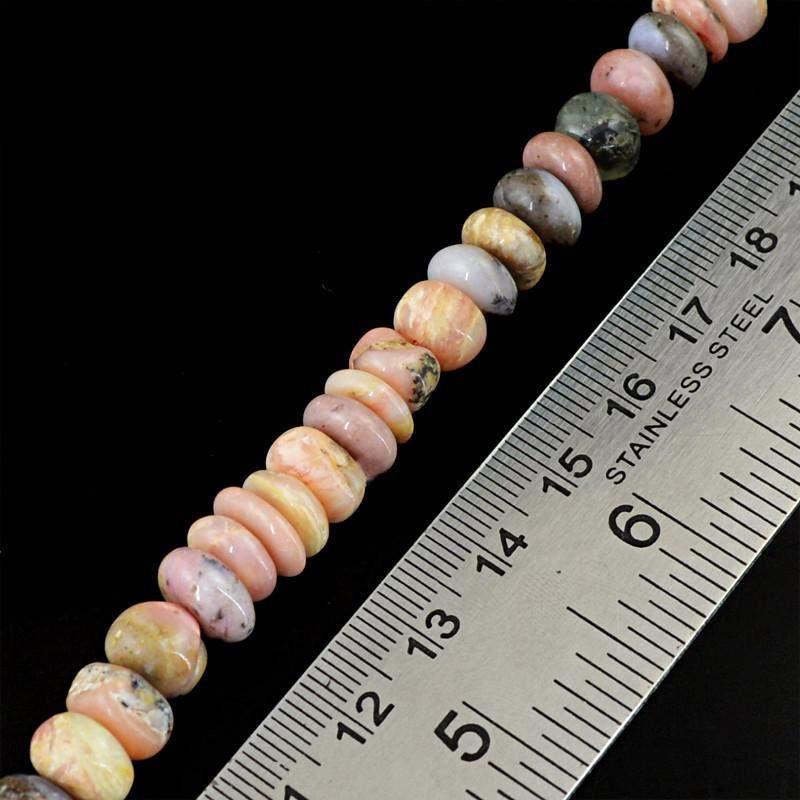 gemsmore:Natural Pink Australian Opal Round Drilled Beads Strand