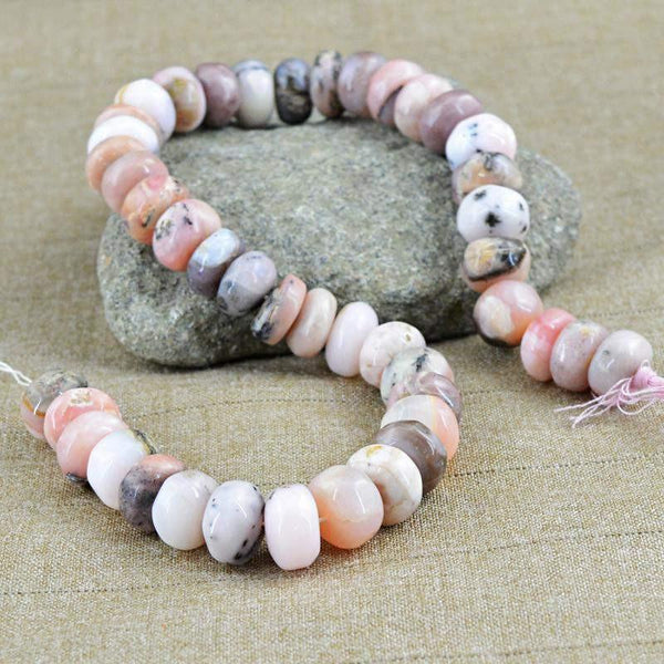 gemsmore:Natural Pink Australian Opal Round Shape Beads Strand