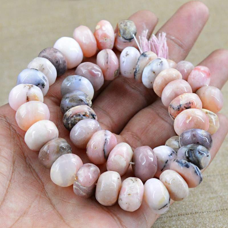gemsmore:Natural Pink Australian Opal Round Shape Beads Strand