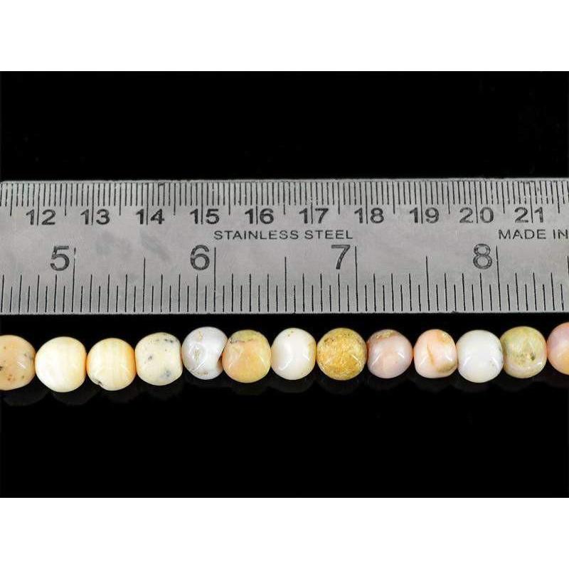 gemsmore:Natural Pink Australian Opal Round Shape Beads Strand