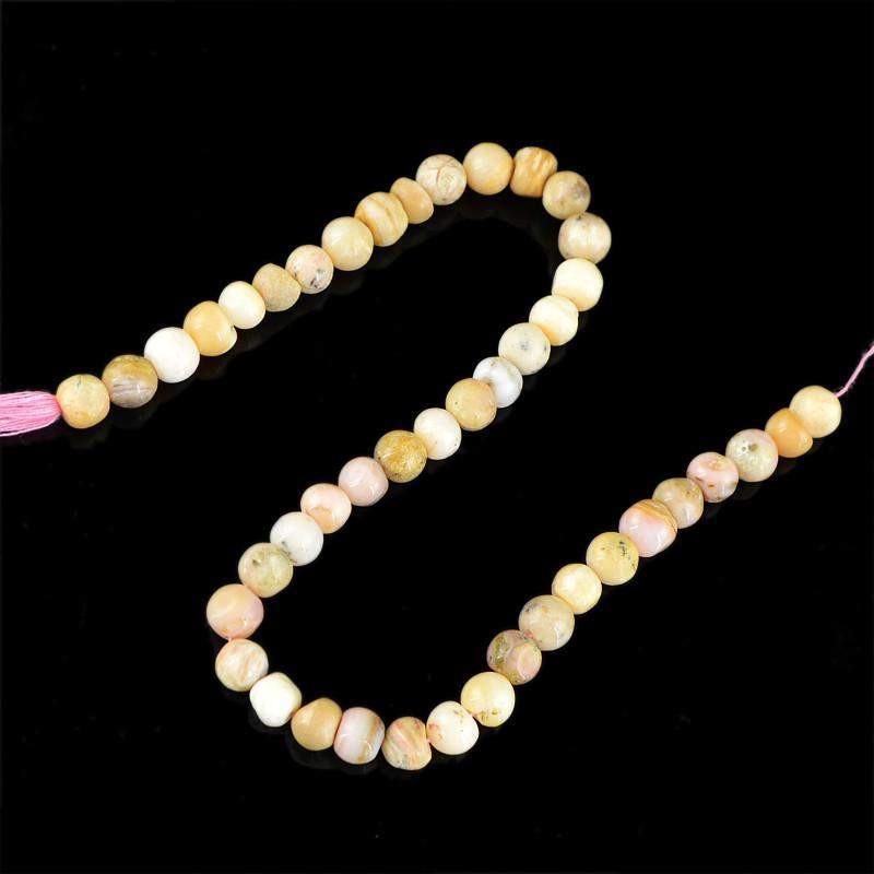 gemsmore:Natural Pink Australian Opal Round Shape Beads Strand