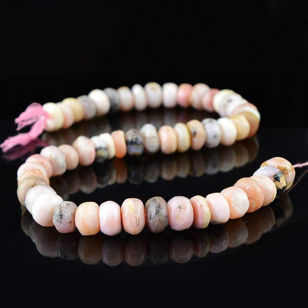 gemsmore:Natural Pink Australian Opal Round Shape Drilled Beads Strand