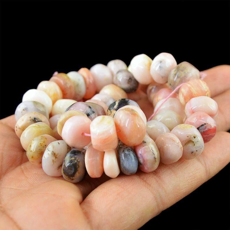 gemsmore:Natural Pink Australian Opal Round Shape Drilled Beads Strand