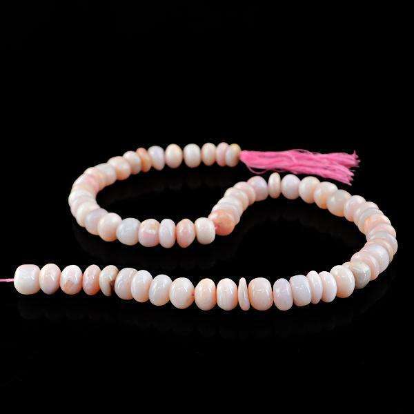 gemsmore:Natural Pink Australian Opal Round Shape Drilled Beads Strand