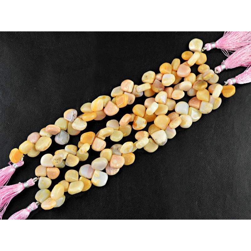 gemsmore:Natural Pink Australian Opal Unheated Beads Strands