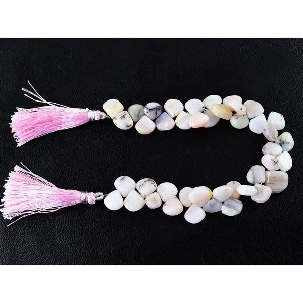 gemsmore:Natural Pink Australian Opal Unheated Tear Drop Beads Strand