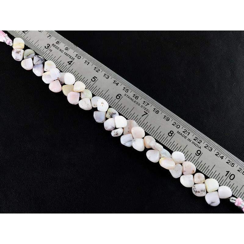 gemsmore:Natural Pink Australian Opal Unheated Tear Drop Beads Strand