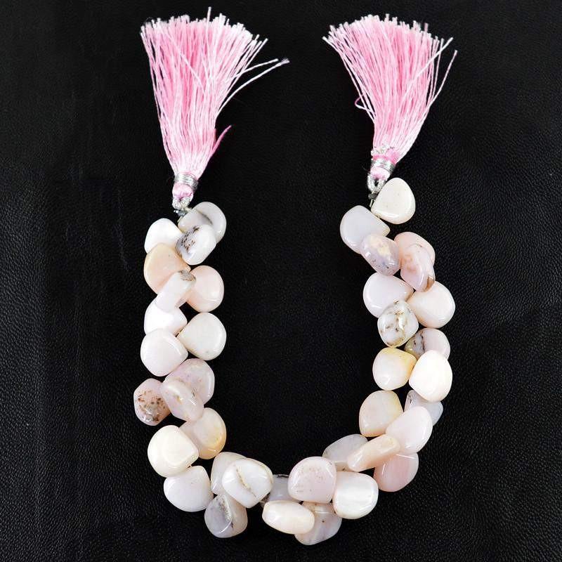 gemsmore:Natural Pink Australian Opal Untreated Drilled Beads Strand