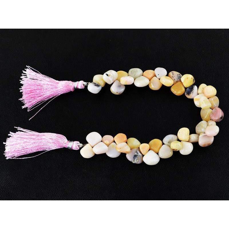 gemsmore:Natural Pink Australian Opal Untreated Tear Drop Beads Strand