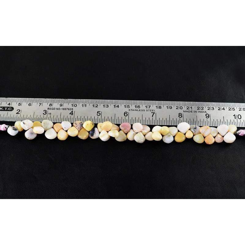gemsmore:Natural Pink Australian Opal Untreated Tear Drop Beads Strand