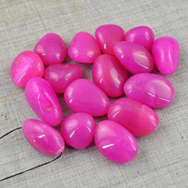 gemsmore:Natural Pink Onyx Beads Lot - Drilled
