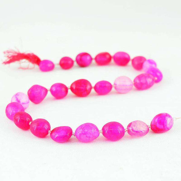 gemsmore:Natural Pink Onyx Beads Strand - Untreated Drilled