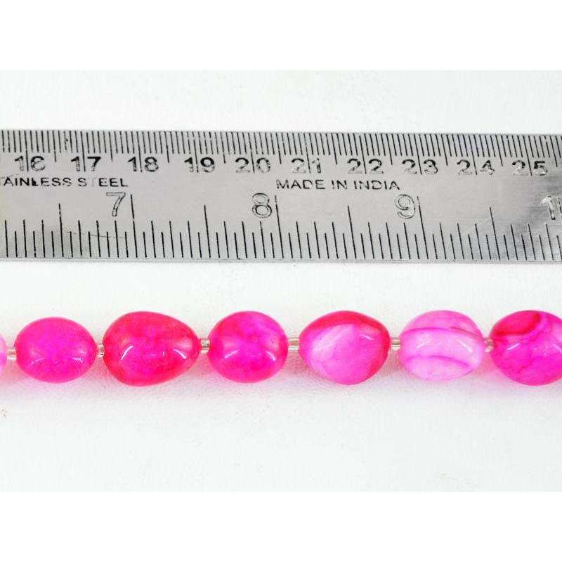 gemsmore:Natural Pink Onyx Beads Strand - Untreated Drilled