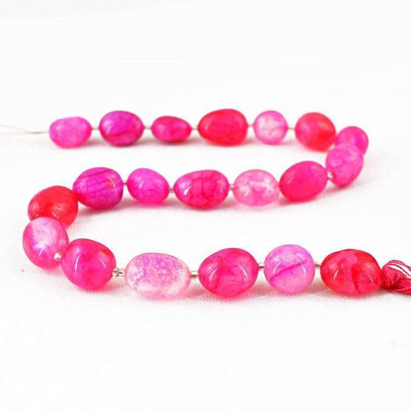 gemsmore:Natural Pink Onyx Beads Strand - Untreated Drilled