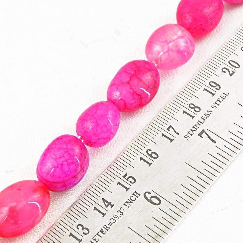 gemsmore:Natural Pink Onyx Beads Strand - Untreated Drilled