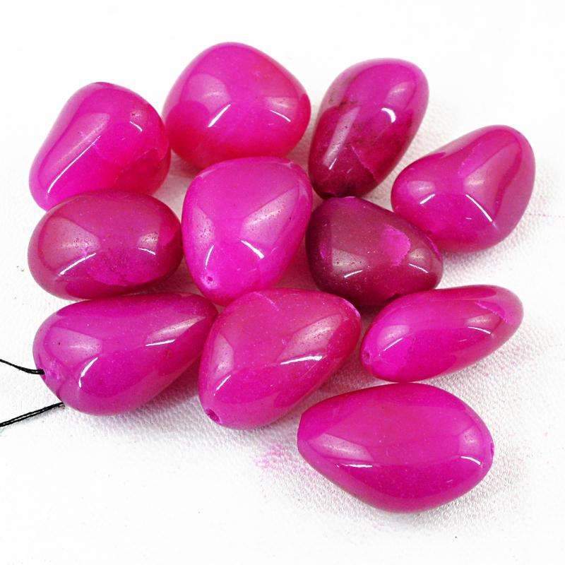 gemsmore:Natural Pink Onyx Drilled Beads Lot