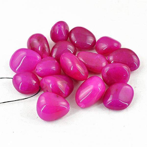 gemsmore:Natural Pink Onyx Drilled Beads Lot