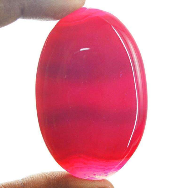 gemsmore:Natural Pink Onyx Gemstone - Oval Shape