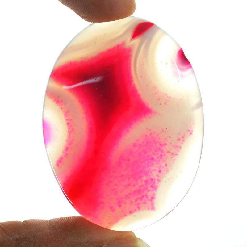 gemsmore:Natural Pink Onyx Gemstone - Oval Shape