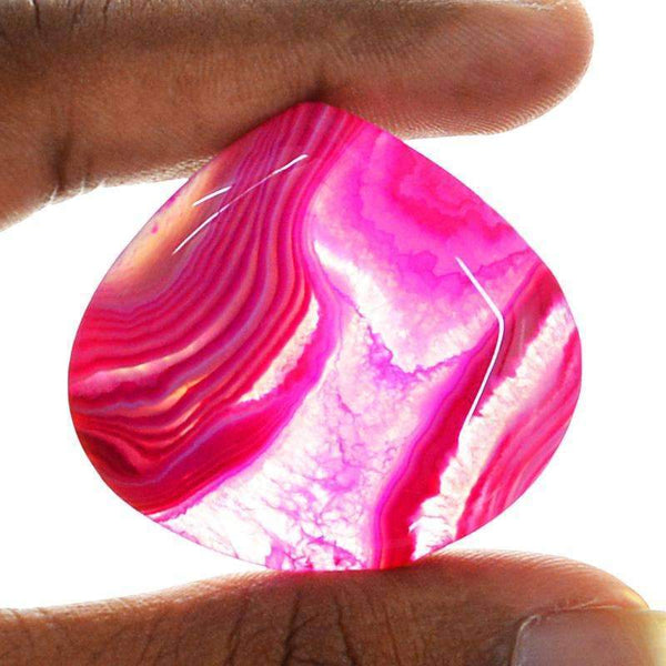 gemsmore:Natural Pink Onyx Gemstone - Pear Shape